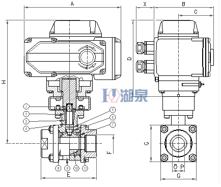 電動絲扣球閥Q911F-16P型號，圖片，原理